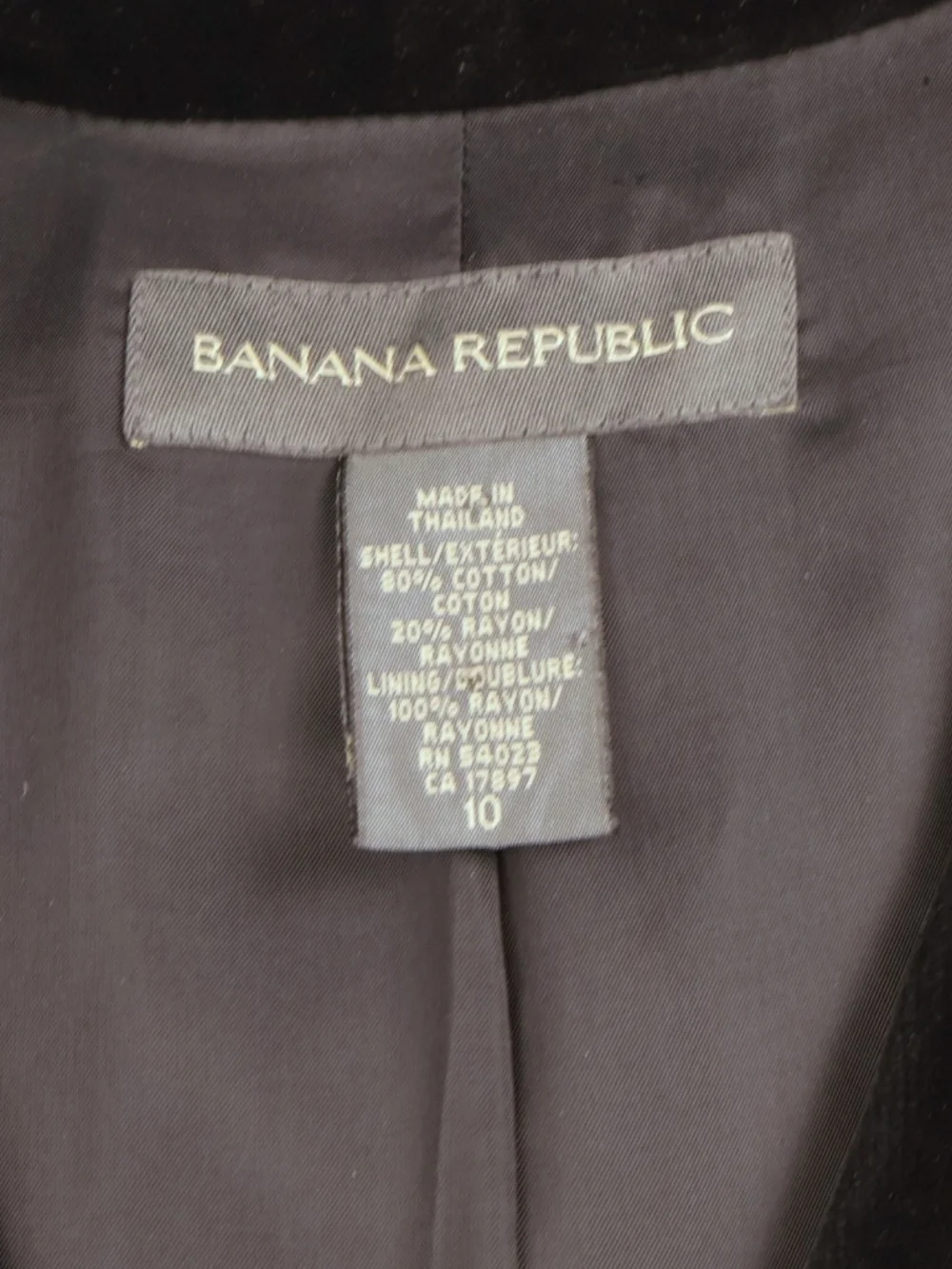 Banana Republic Black Velvet Blazer Size 10 Tailored Classic - Picture 7 of 8